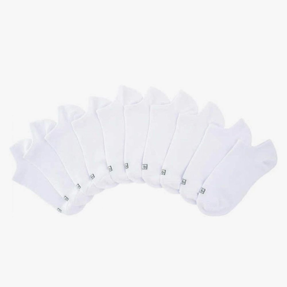 K. Bell Ladies - No Show Sock - 10 Pair Pack (Sock size 5.5-10, White Black